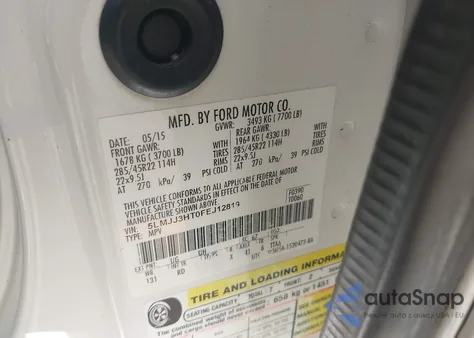 2015 Lincoln Navigator L из США, поврежденный, VIN 5LMJJ3HT0FEJ12819